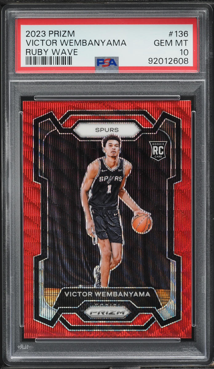 2023 Panini Prizm Ruby Wave Victor Wembanyama ROOKIE #136 PSA 10 GEM MINT