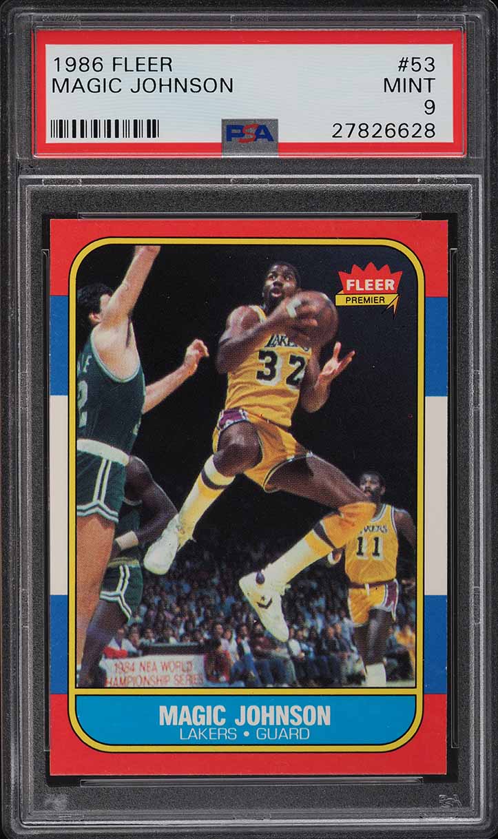 1986 Fleer Basketball Magic Johnson #53 PSA 9 MINT