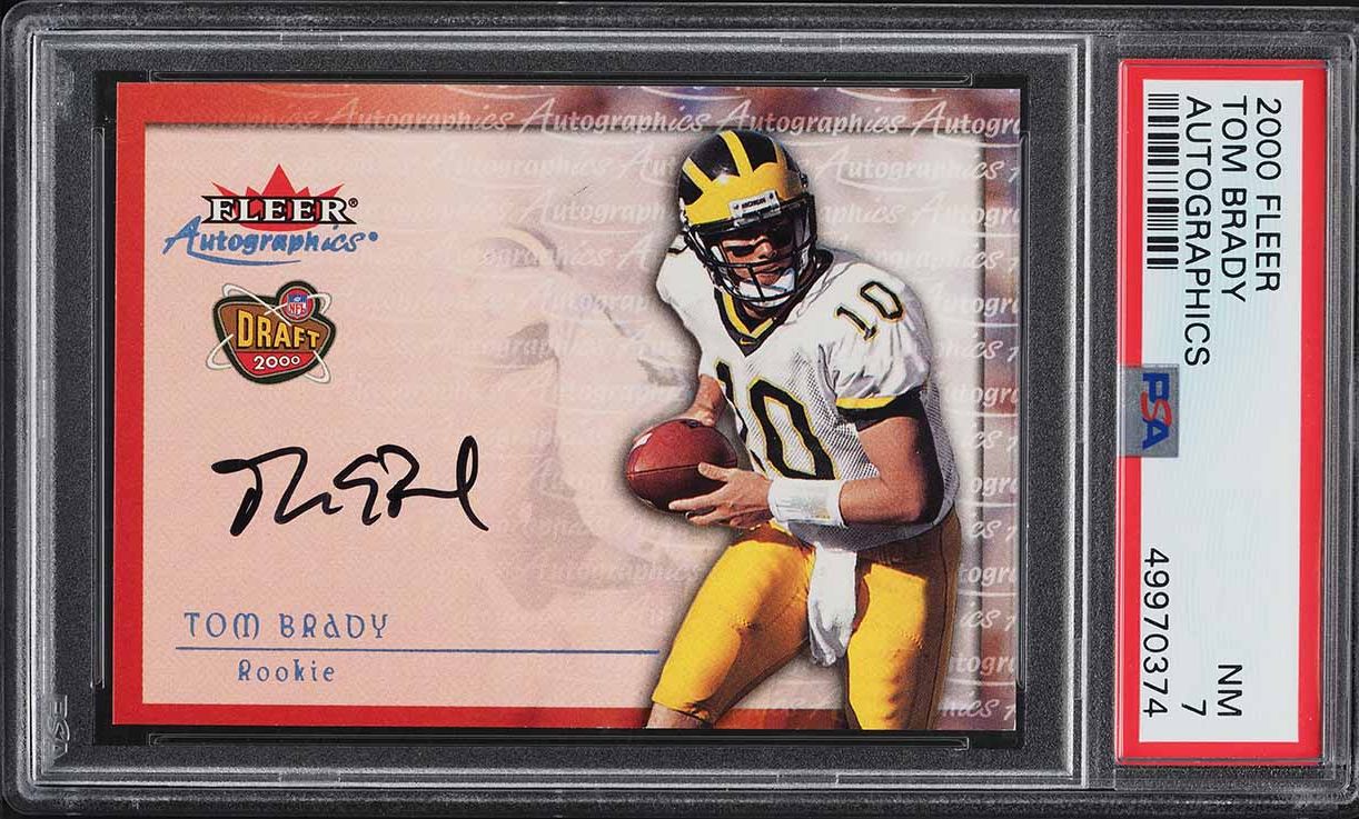 2000 Fleer Tradition Autographics Tom Brady ROOKIE AUTO PSA 7 NRMT