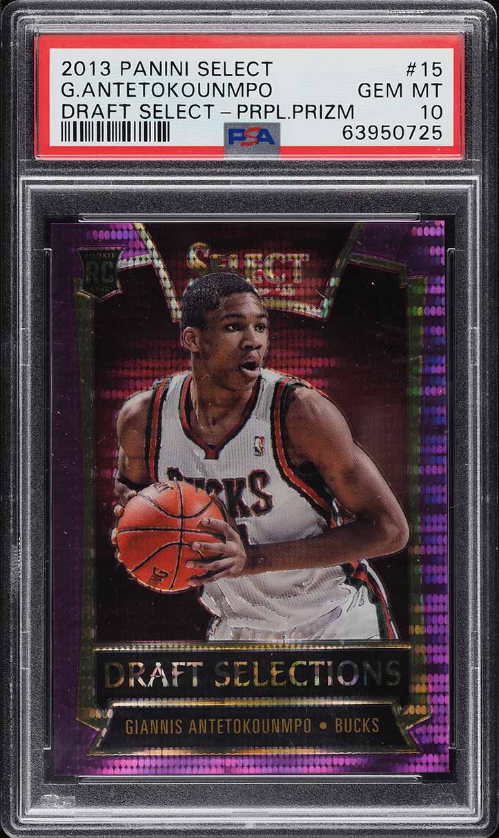 2013 Select Draft Selections Purple Prizm Giannis Antetokounmpo RC /99 PSA 10