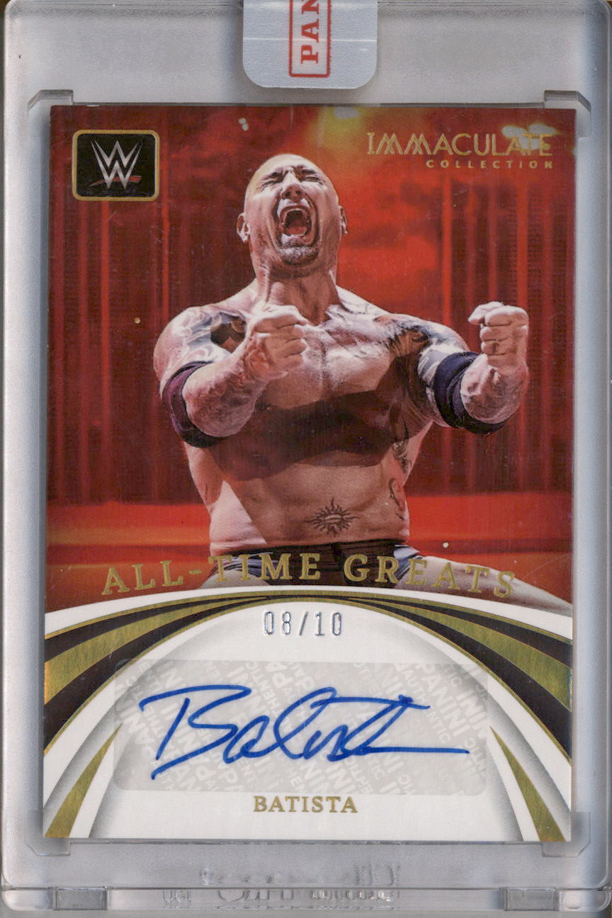 2022 Immaculate Collection WWE All-Time Greats Signatures Gold Batista Auto /10
