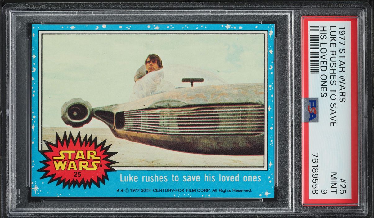 1977 Topps Star Wars Luke Rushes To Save His Loved Ones #25 PSA 9 MINT