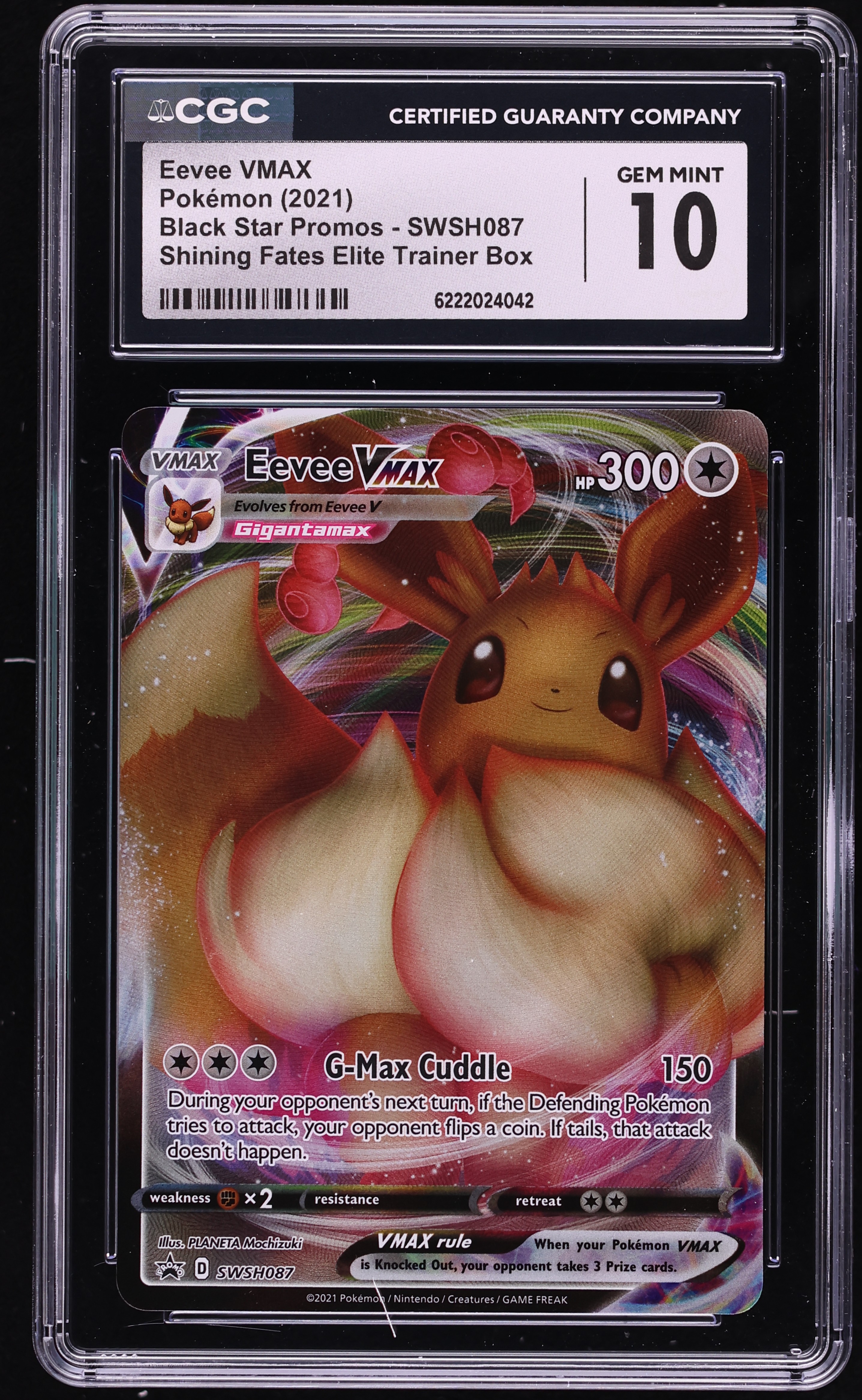 2021 Pokemon Sword & Shield Promo Shining Fates ETB Alt Art Eevee VMAX #SWSH087 CGC 10 GEM MINT