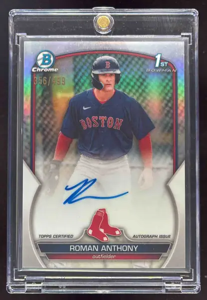 2023 Bowman Chrome Autographs Refractor #CPA-RA Roman Anthony RC Auto /499