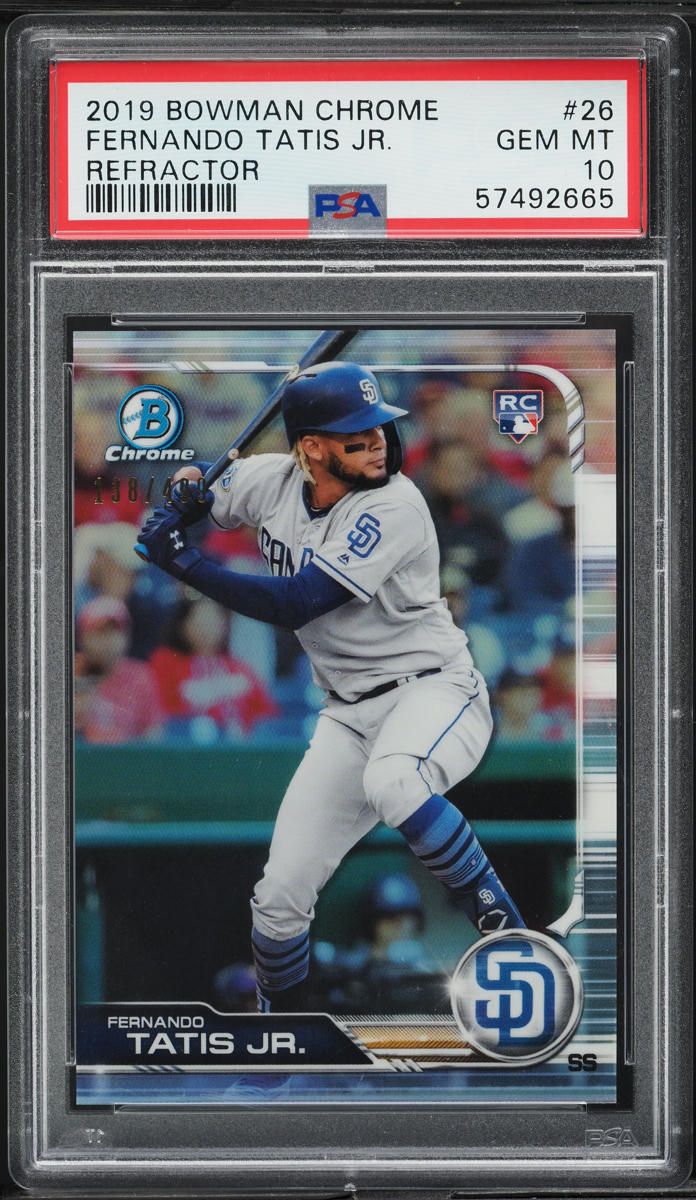 2019 Bowman Chrome Refractor Fernando Tatis Jr. ROOKIE /499 #26 PSA 10 GEM MINT