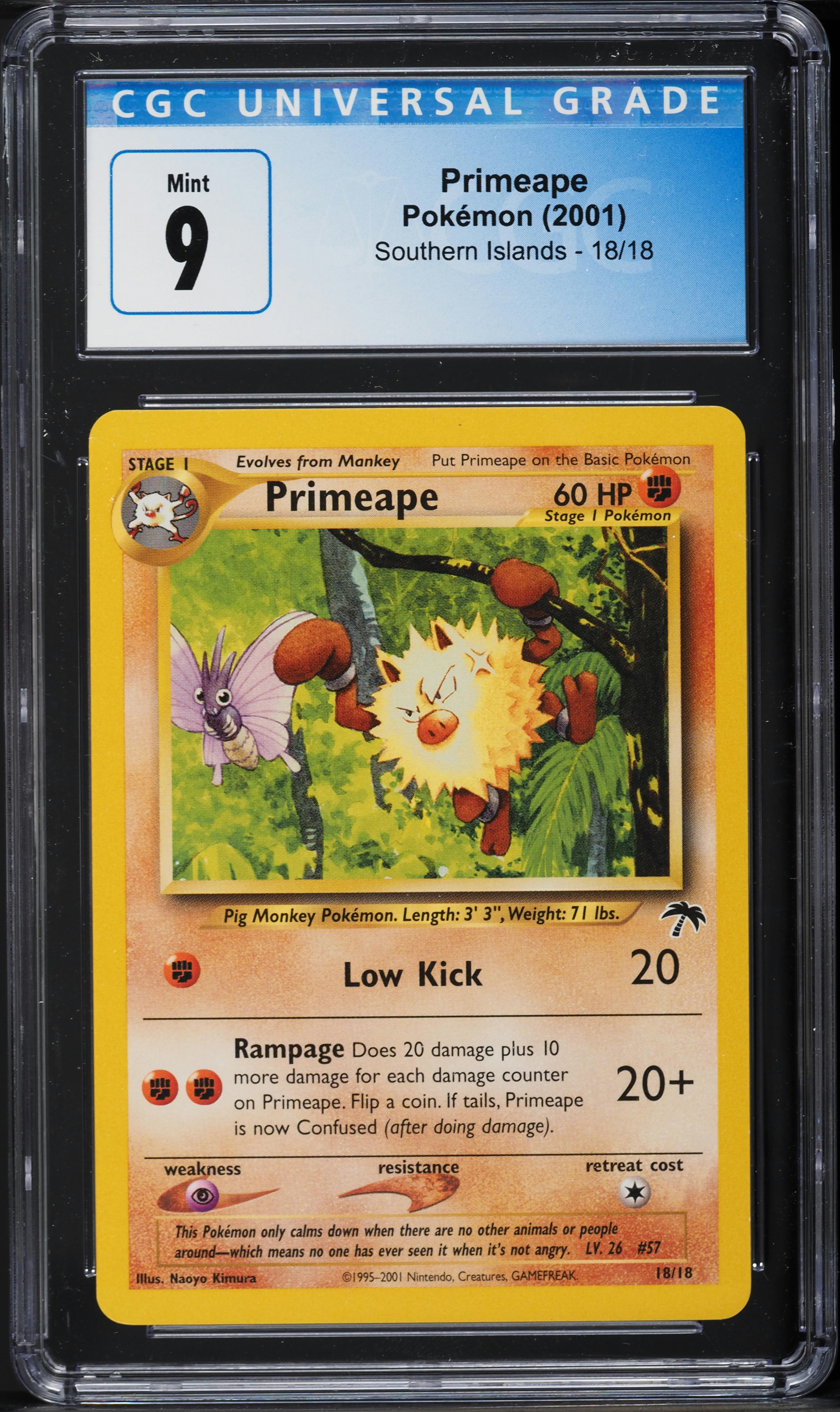 2001 Pokemon Southern Islands Primeape #18 CGC 9 MINT