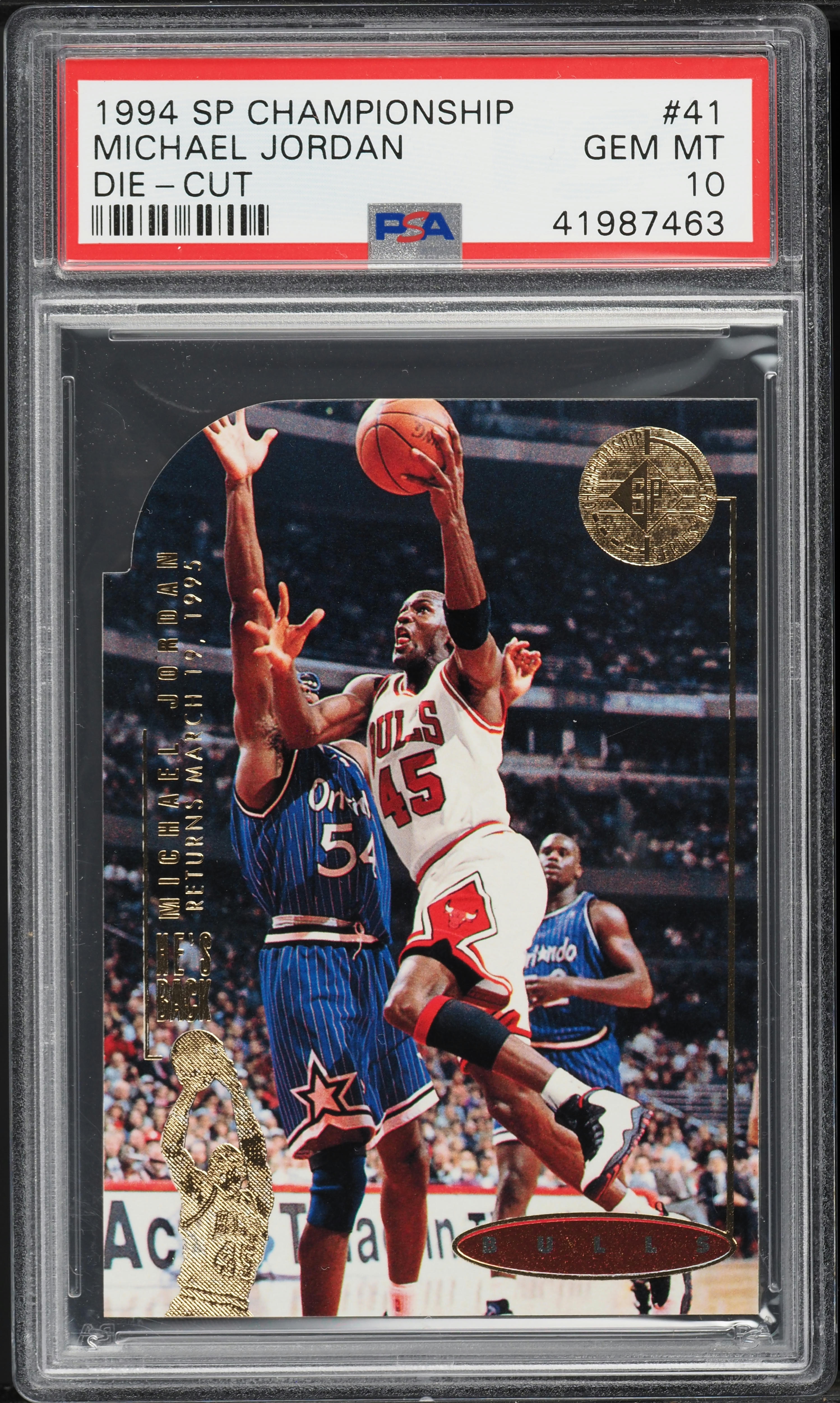 1994 SP Championship Die-Cut Michael Jordan #41 PSA 10 GEM MINT
