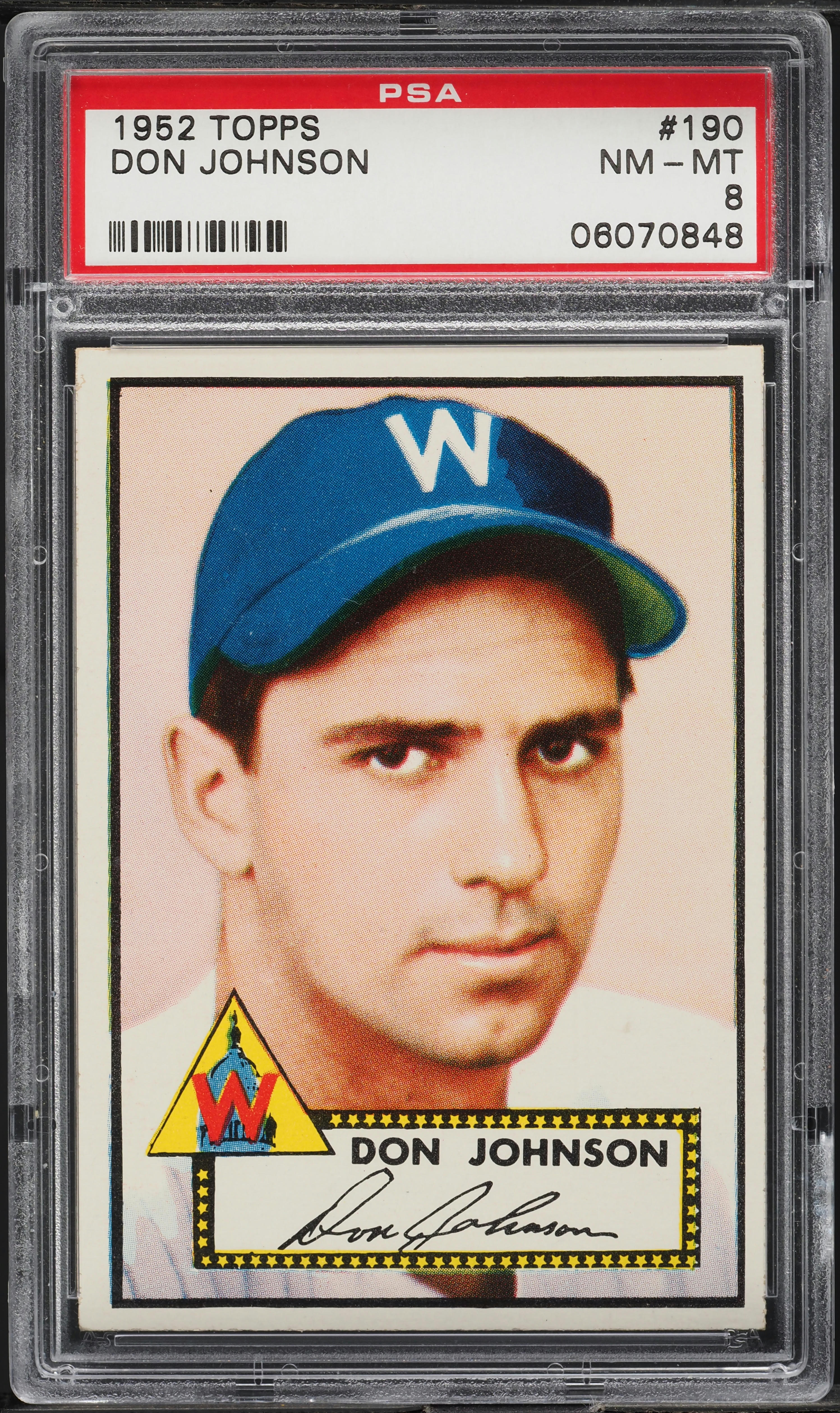 1952 Topps Don Johnson #190 PSA 8 NM-MT