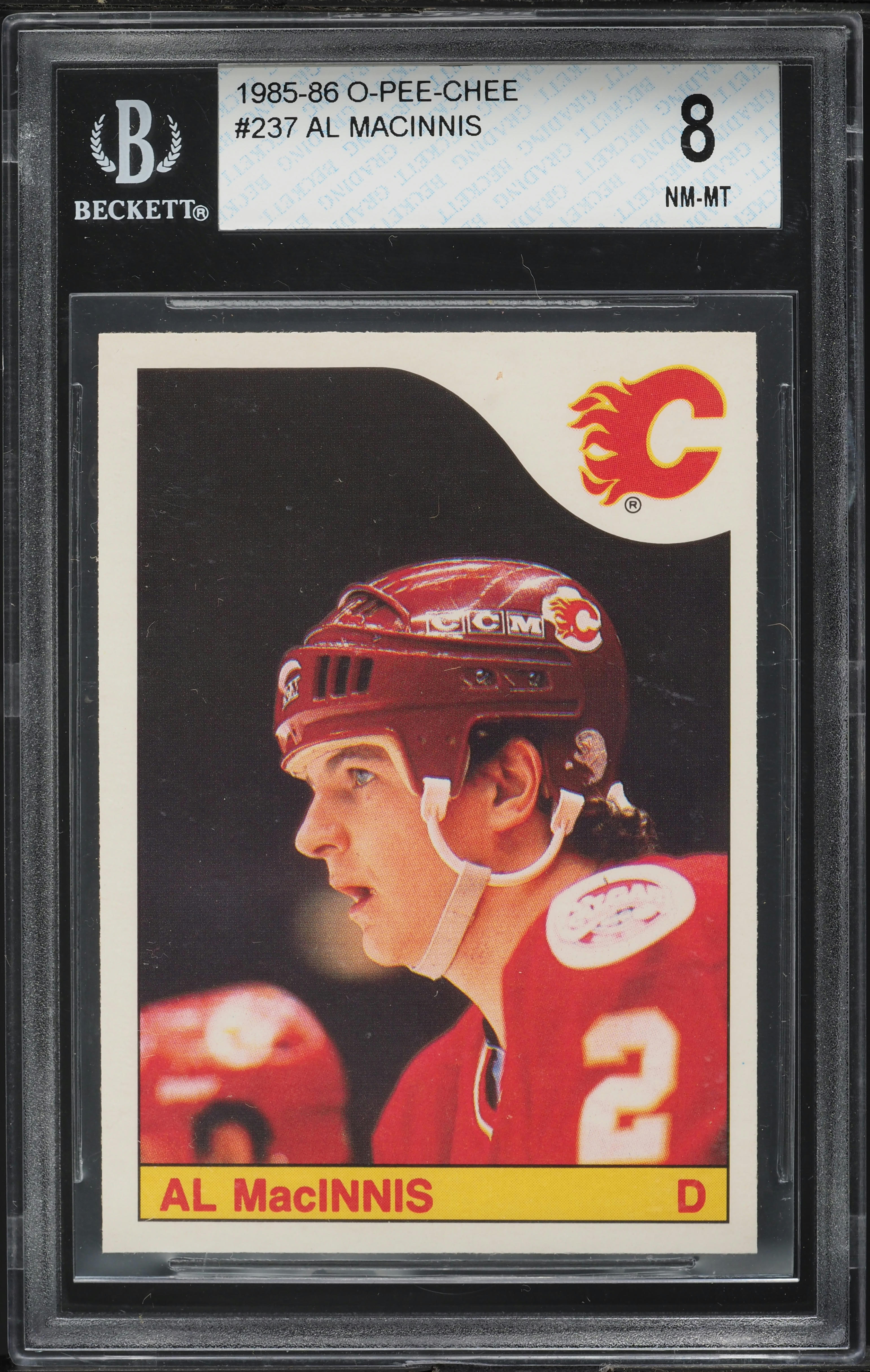 1985 O-Pee-Chee Hockey Al MacInnis ROOKIE #237 BGS 8 NM-MT