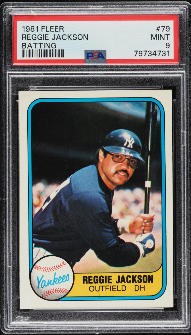 1981 Fleer Reggie Jackson BATTING #79 PSA 9 MINT