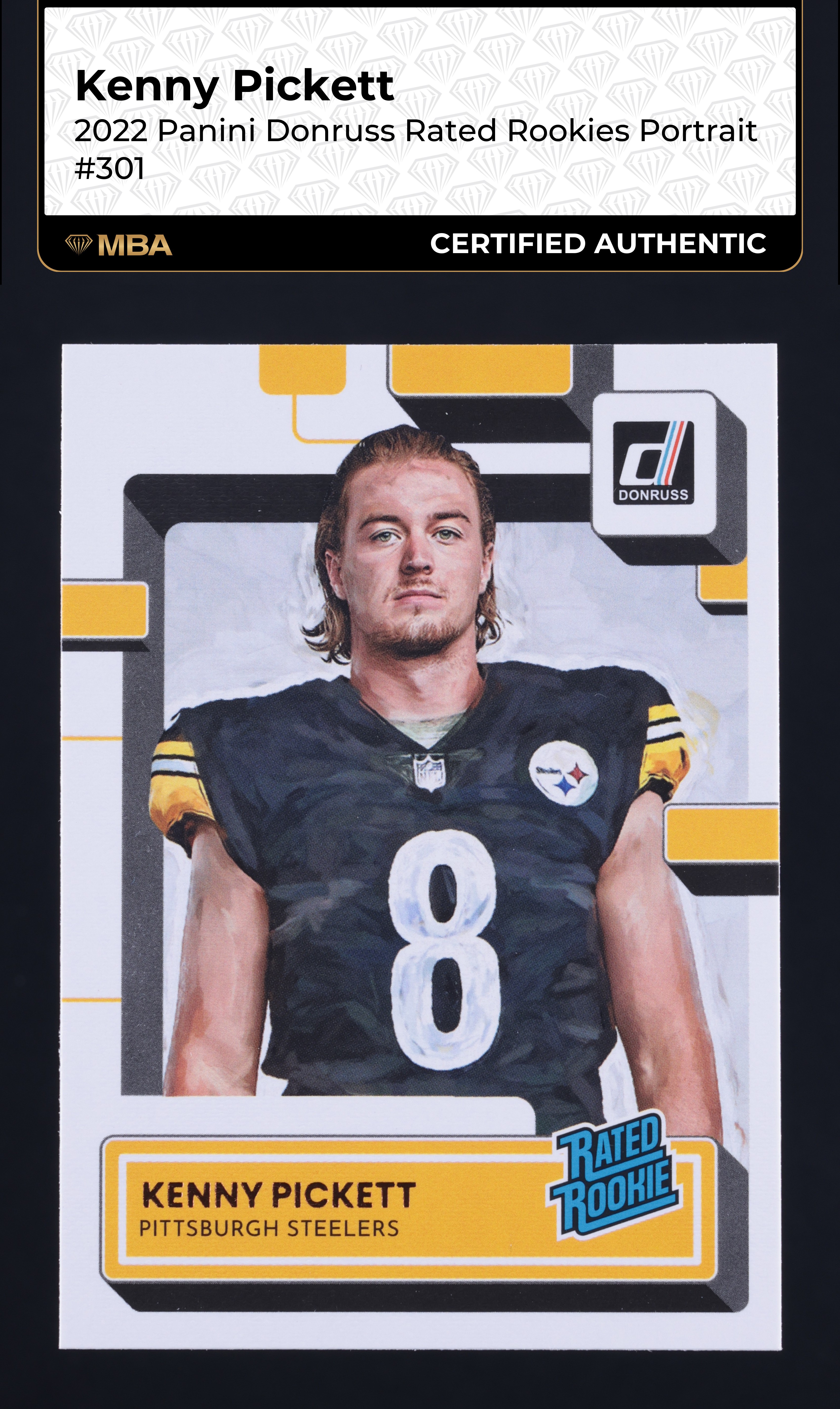 2022 Donruss Portrait Kenny Pickett ROOKIE #301 MBA AUTH