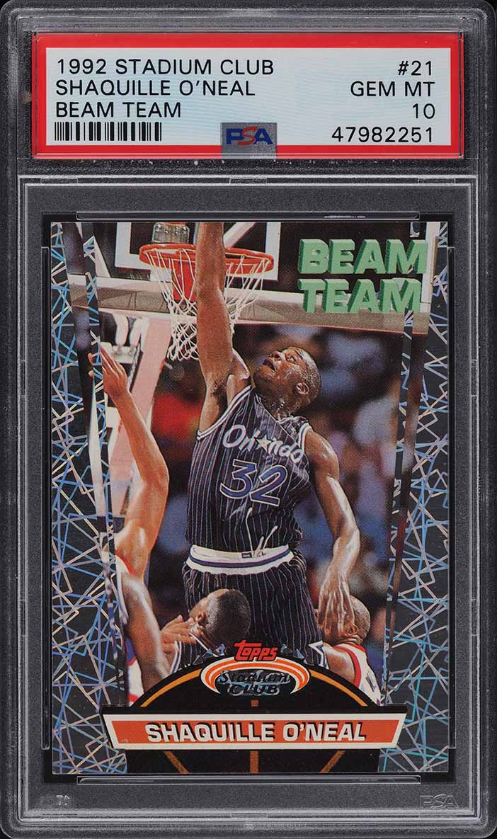 1992 Stadium Club Beam Team Shaquille O'Neal ROOKIE #21 PSA 10 GEM MINT