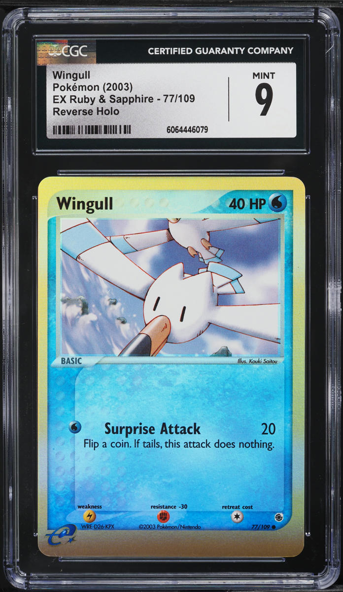 2003 Pokemon EX Ruby & Sapphire Reverse Holo Wingull #77 CGC 9 MINT
