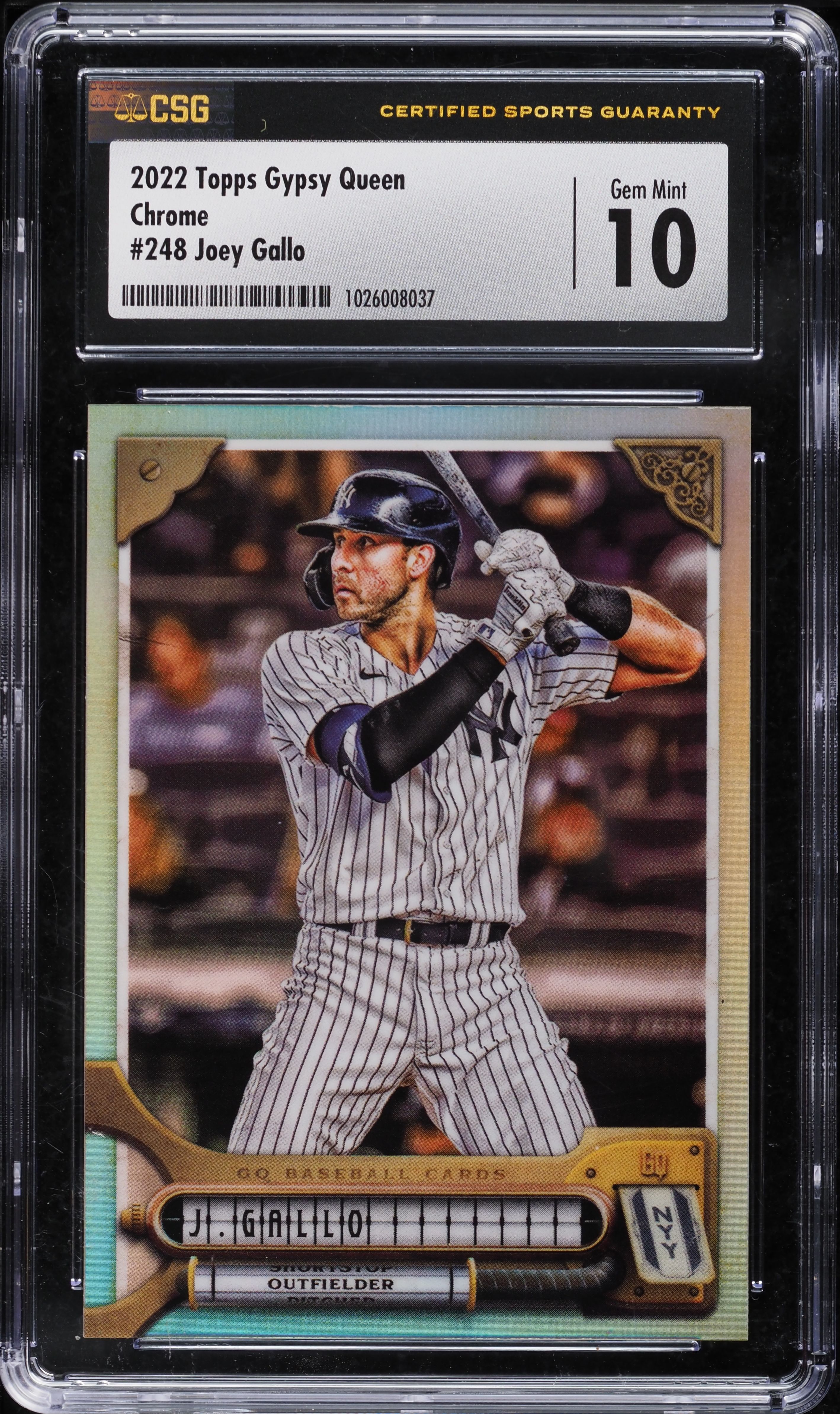 2022 Topps Gypsy Queen Chrome Joey Gallo #248 CSG 10 GEM MINT