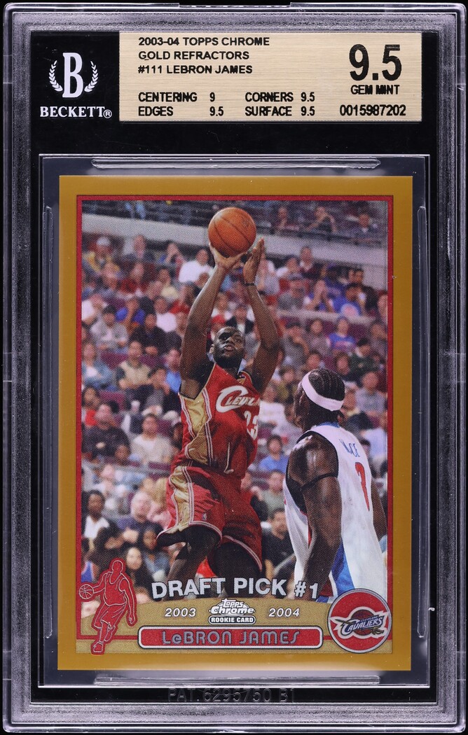 2003 Topps Chrome Gold Refractor LeBron James ROOKIE /50 #111 BGS 9.5 GEM MINT
