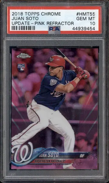 2018 Topps Chrome Update Pink Refractor #HMT55 Juan Soto RC PSA 10