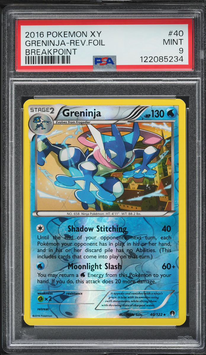 2016 Pokemon XY Breakpoint Reverse Holo Greninja #40 PSA 9 MINT