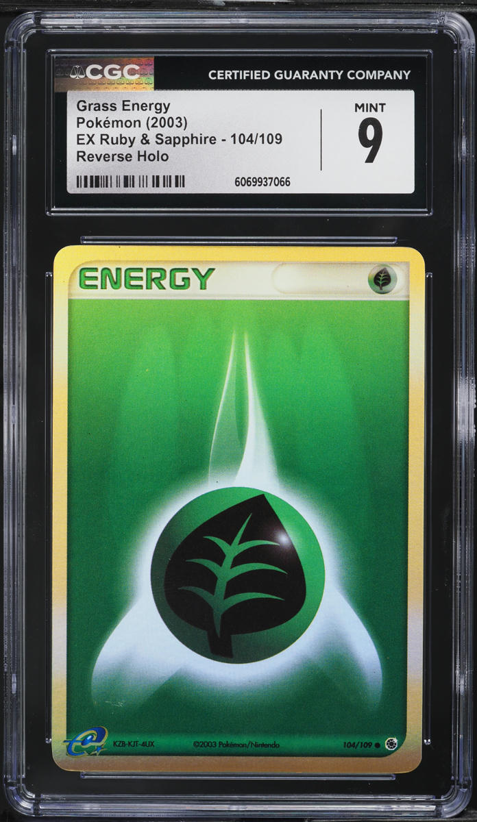 2003 Pokemon EX Ruby & Sapphire Reverse Holo Grass Energy #104 CGC 9 MINT