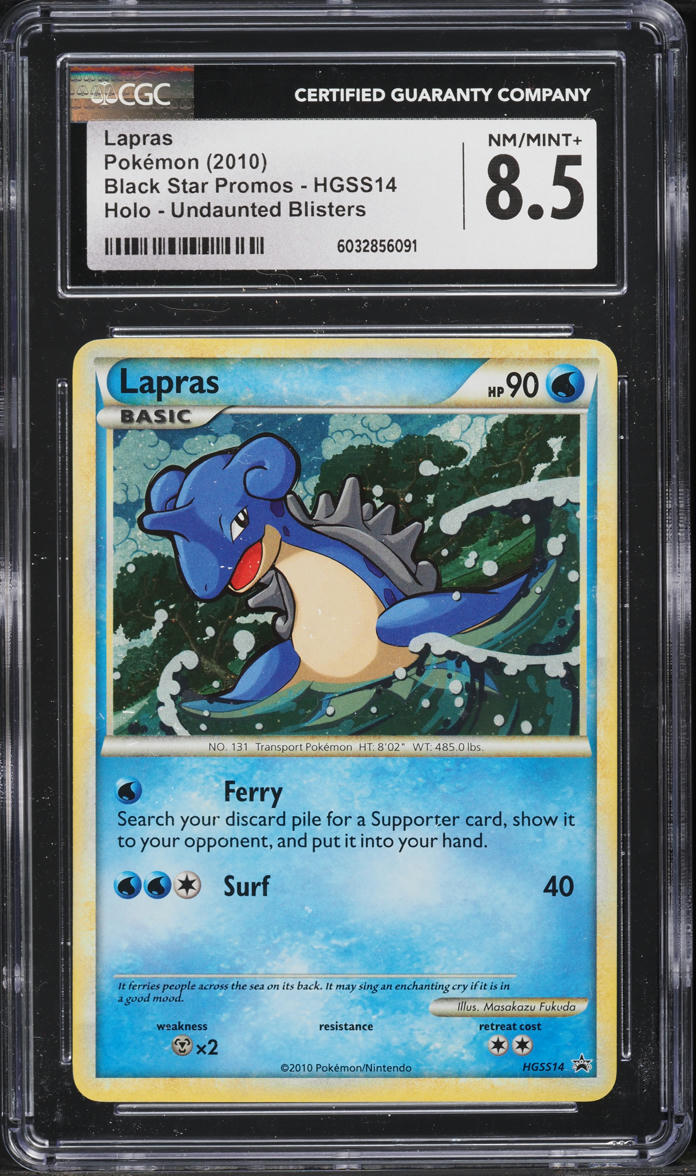 2010 Pokemon HeartGold SoulSilver Black Star Promo Lapras #HGSS14 CGC 8.5 NM-MT+