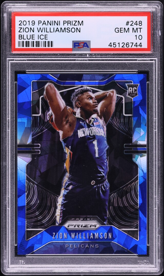 2019 Panini Prizm Blue Ice Zion Williamson ROOKIE /99 #248 PSA 10 GEM MINT