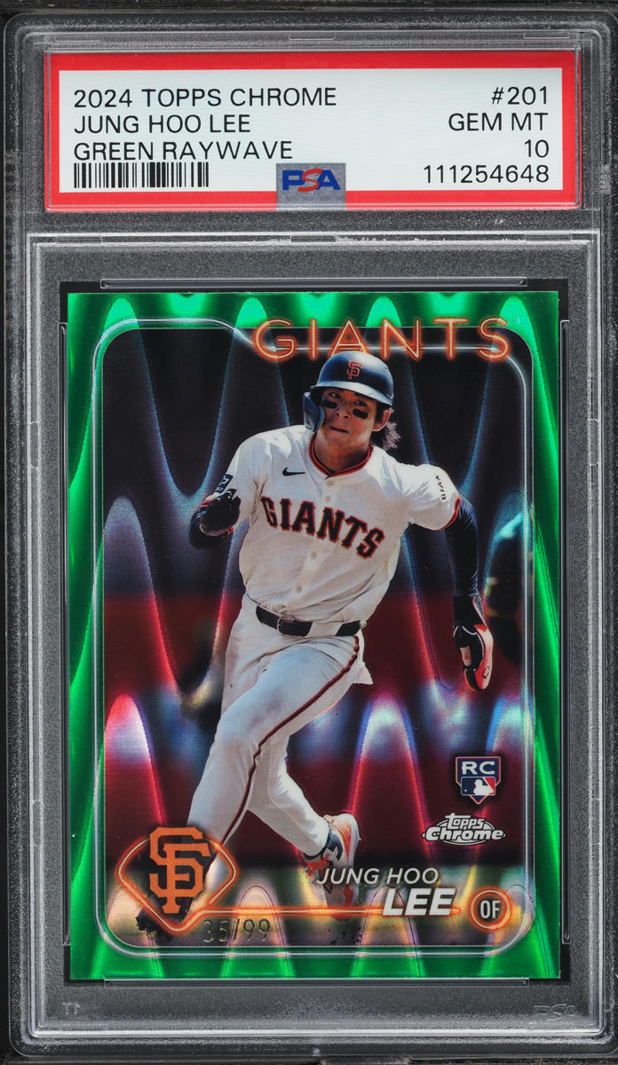 2024 Topps Chrome Green Raywave Jung Hoo Lee ROOKIE /99 #201 PSA 10 GEM MINT