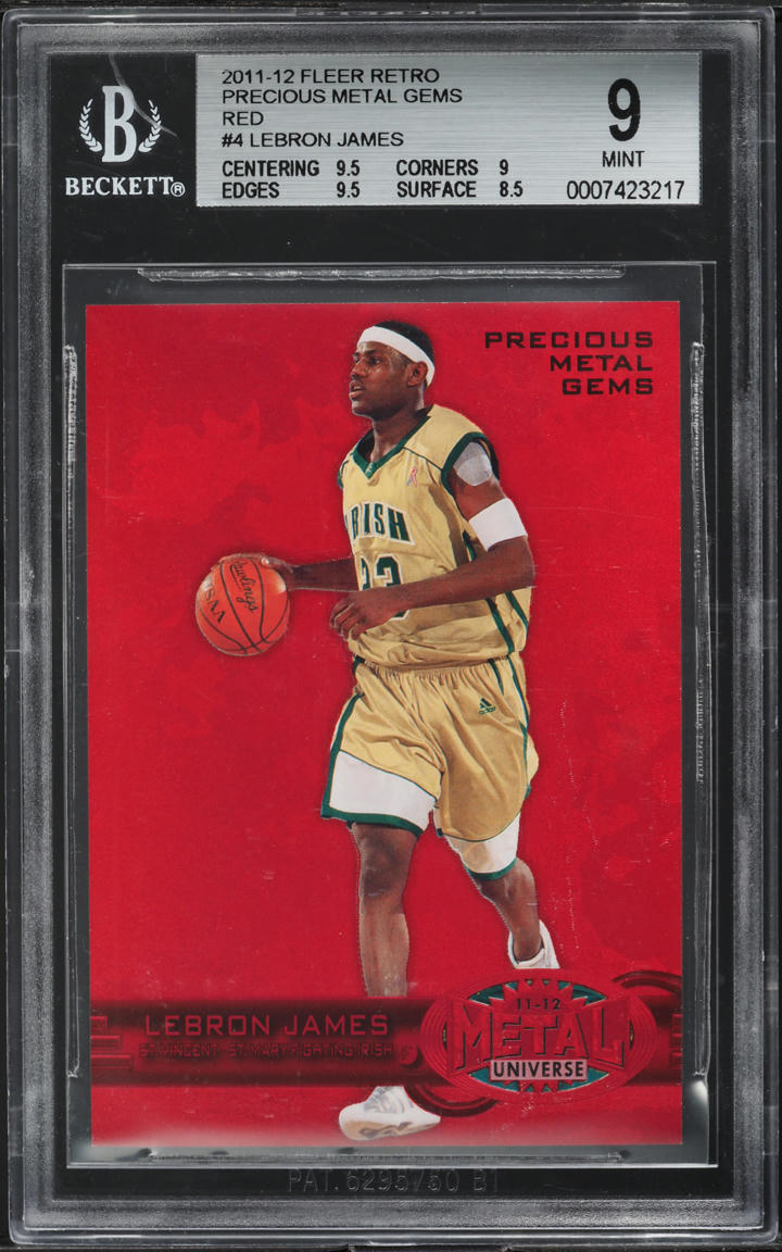 2011 Fleer Retro Precious Metal Gems PMG Red LeBron James /150 #PM-4 BGS 9 MINT
