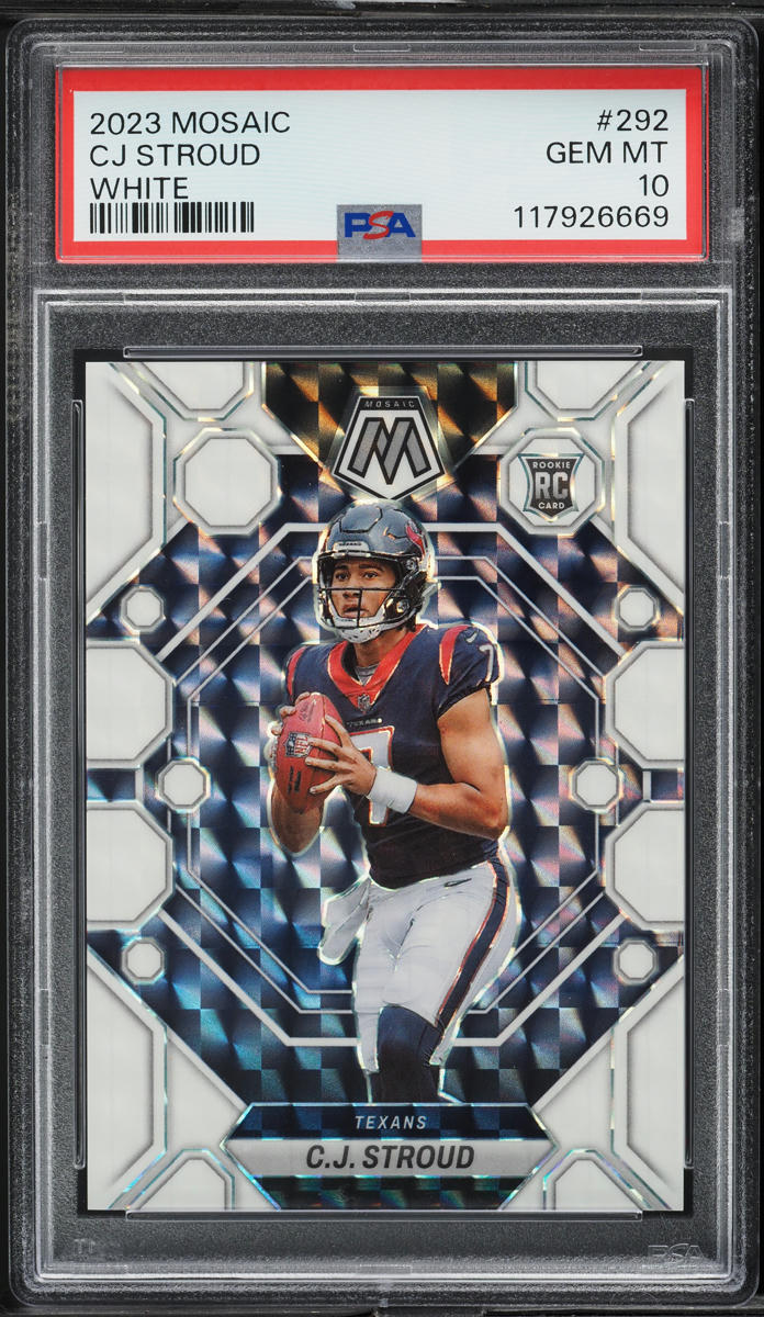 2023 Panini Mosaic White Prizm CJ Stroud ROOKIE /25 #292 PSA 10 GEM MINT