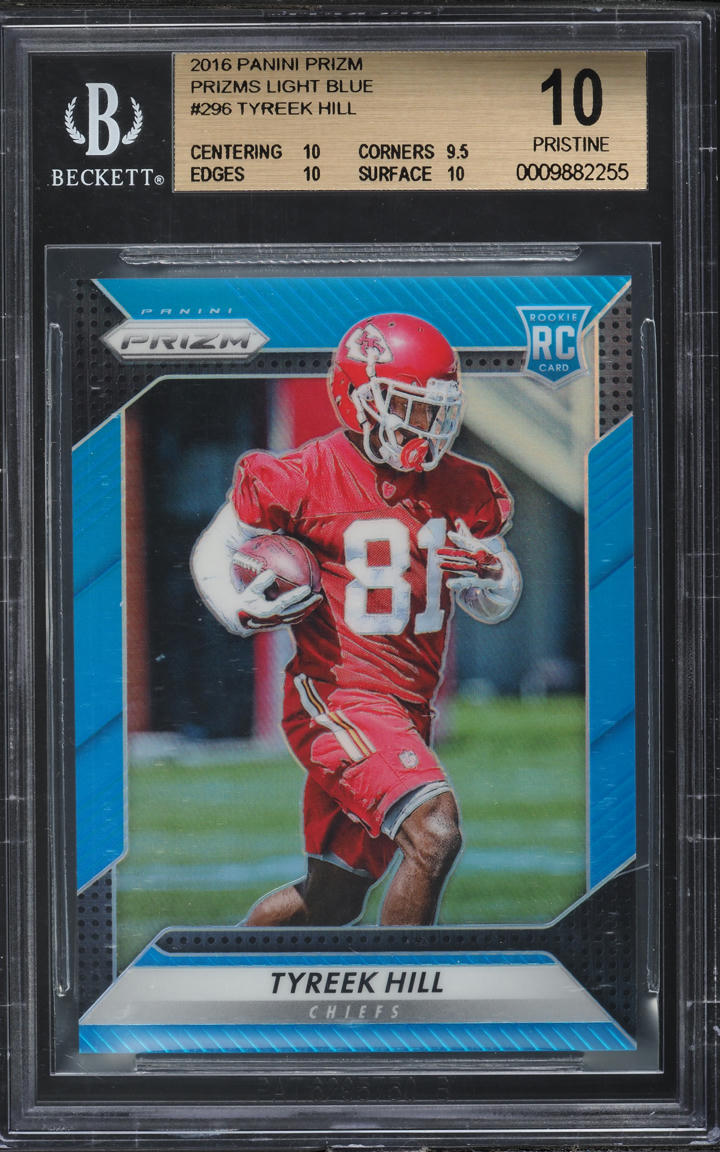 2016 Panini Prizm Light Blue Tyreek Hill ROOKIE /199 #296 BGS 10 PRISTINE