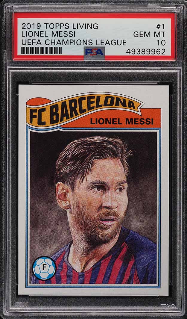 2019 Topps Living UEFA Champions League Lionel Messi #1 PSA 10 GEM MINT