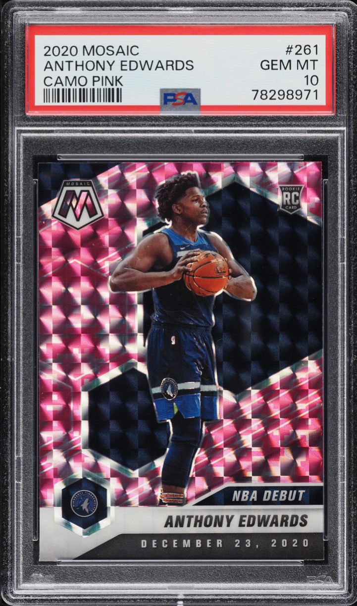 2020 Panini Mosaic Pink Camo Anthony Edwards ROOKIE #261 PSA 10 GEM MINT