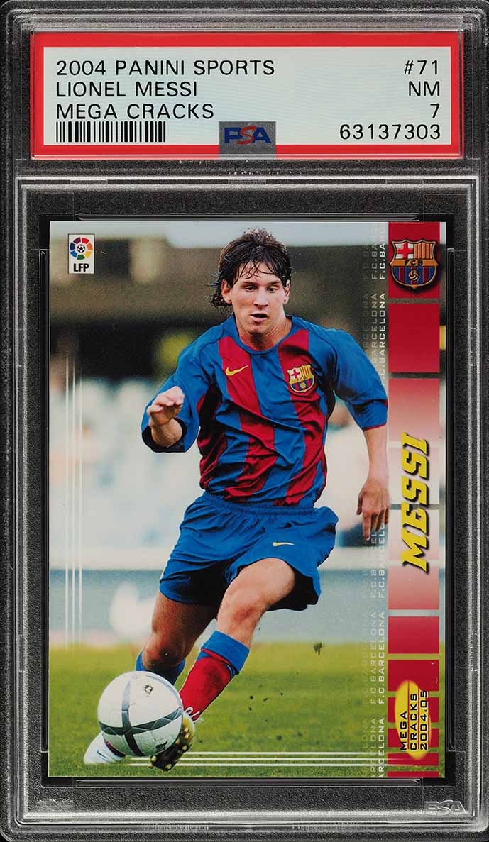 2004 Panini Sports Mega Cracks La Liga Lionel Messi ROOKIE #71 PSA 7 NRMT