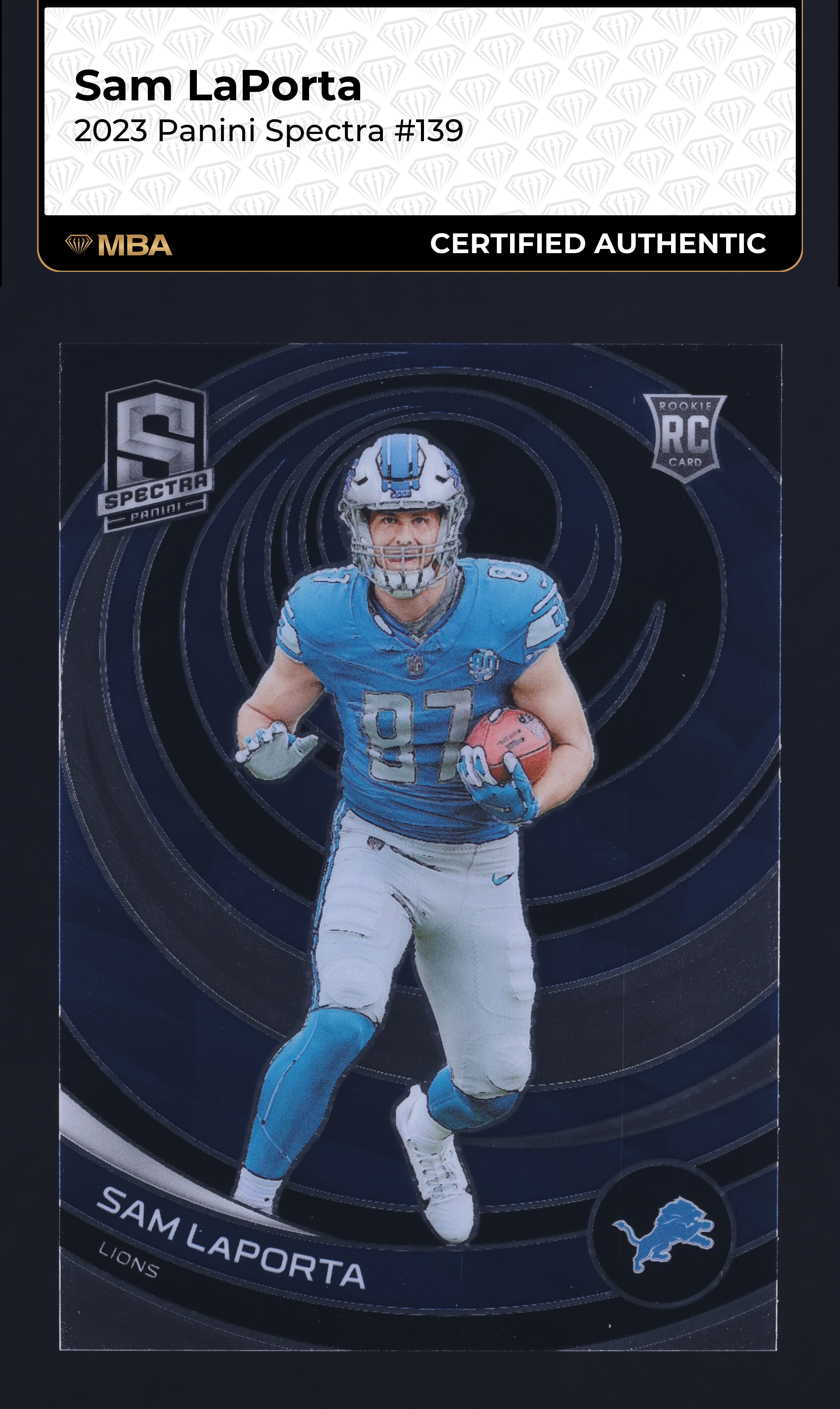 2023 Panini Spectra Sam LaPorta ROOKIE #139 MBA AUTH