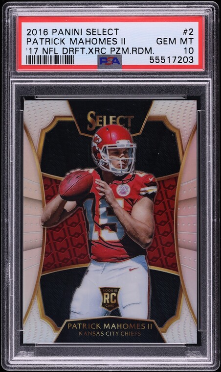 2016 Select '17 XRC Silver Prizm Patrick Mahomes II ROOKIE #2 PSA 10 GEM MINT