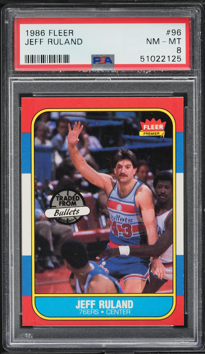 1986 Fleer Basketball Jeff Ruland #96 PSA 8 NM-MT