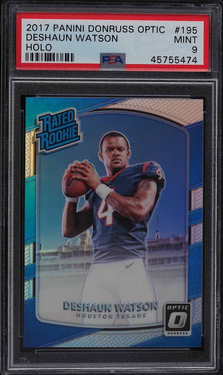 2017 Donruss Optic Holo Deshaun Watson ROOKIE RC #195 PSA 9 MINT