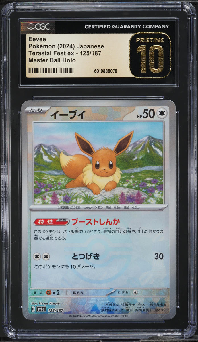 2024 Pokemon Japanese SV Terastal Fest ex Master Ball Holo Eevee #125 CGC 10