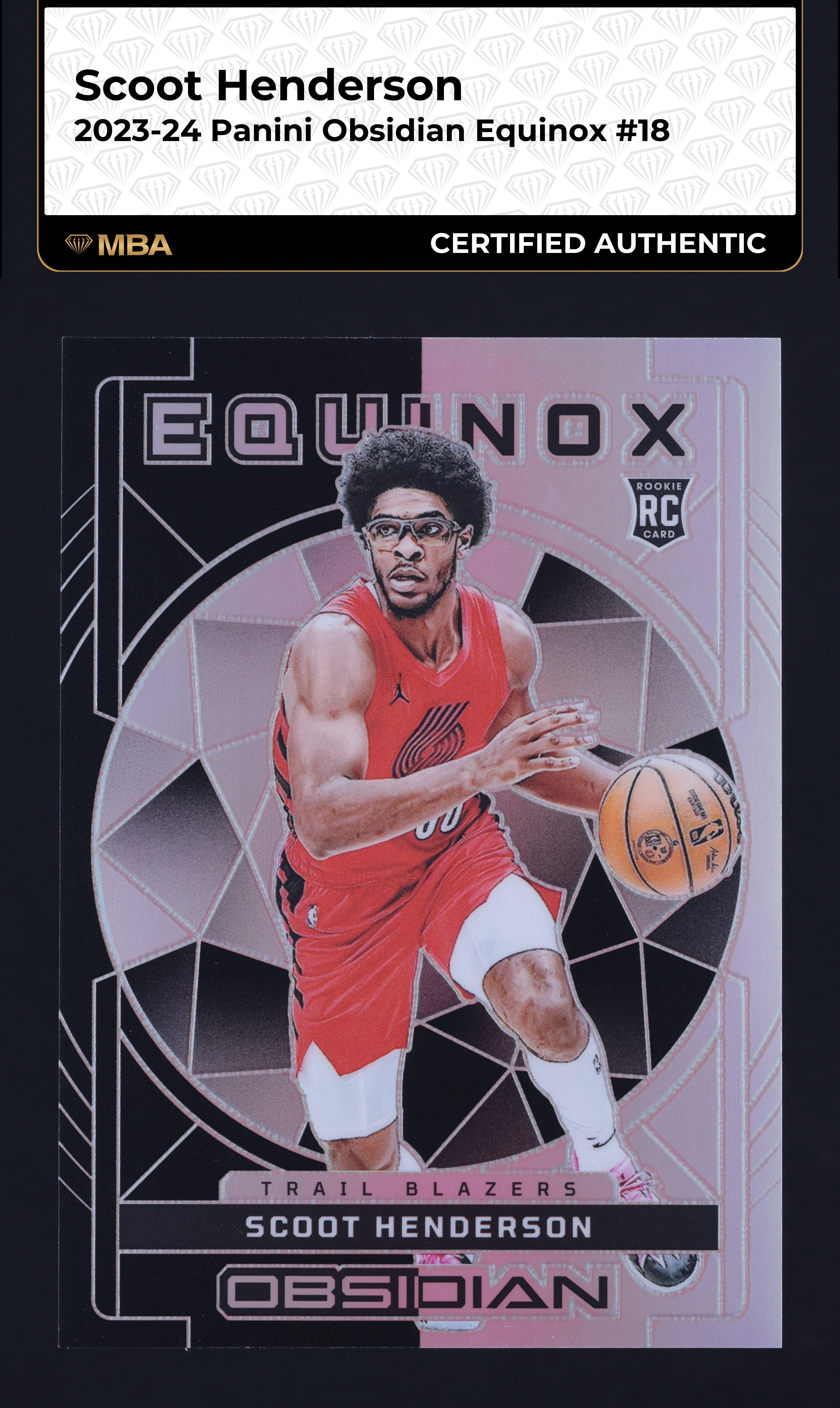 2023 Panini Obsidian Equinox Scoot Henderson ROOKIE /99 #18 MBA AUTH
