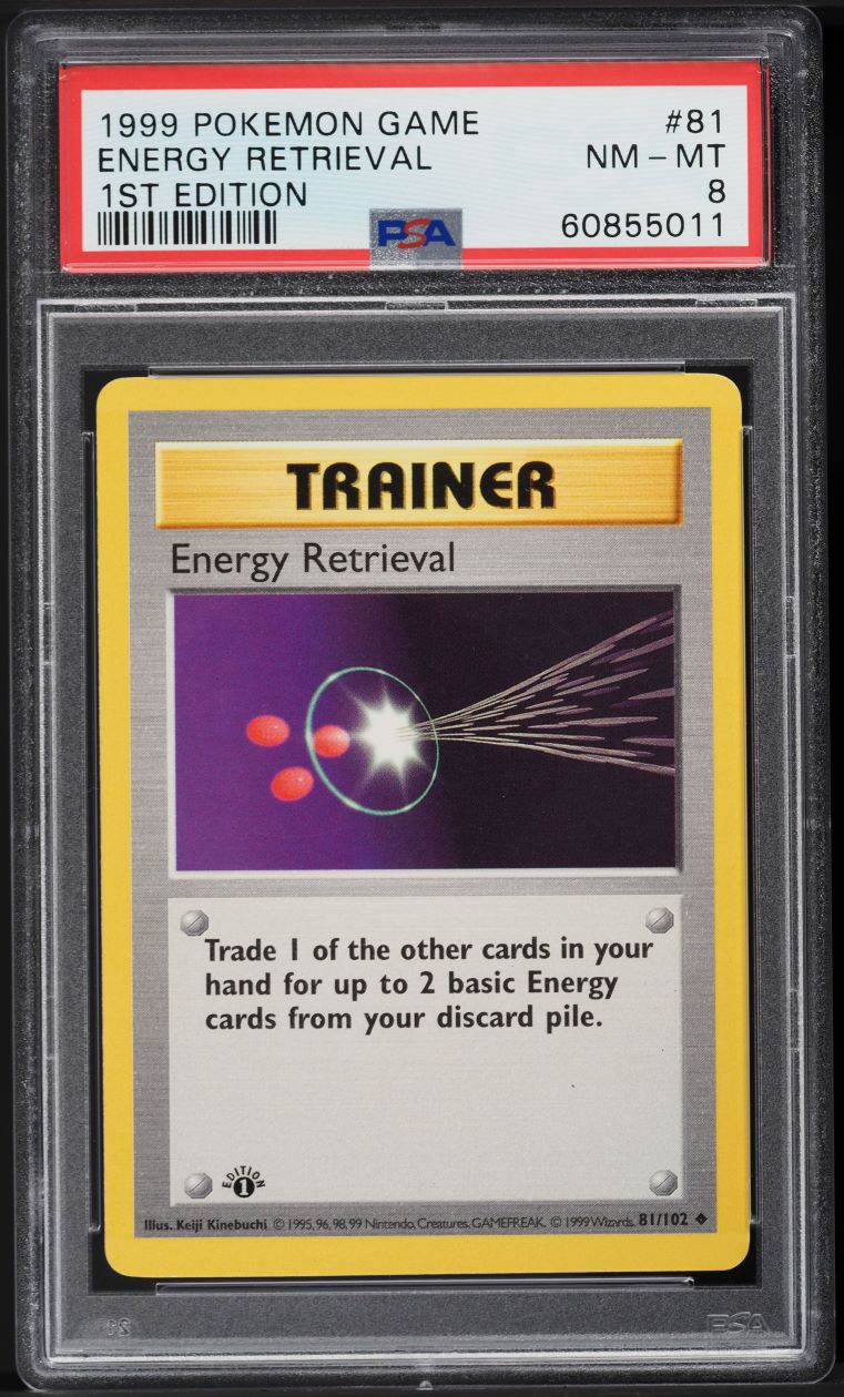 1999 Pokemon Base Set Shadowless 1st Edition Energy Retrieval #81 PSA 8 NM-MT