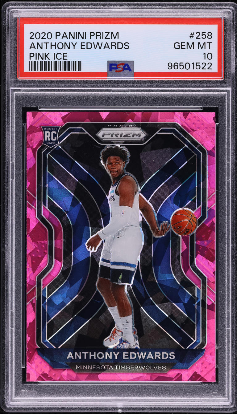 2020 Panini Prizm Pink Ice Anthony Edwards ROOKIE #258 PSA 10 GEM MINT