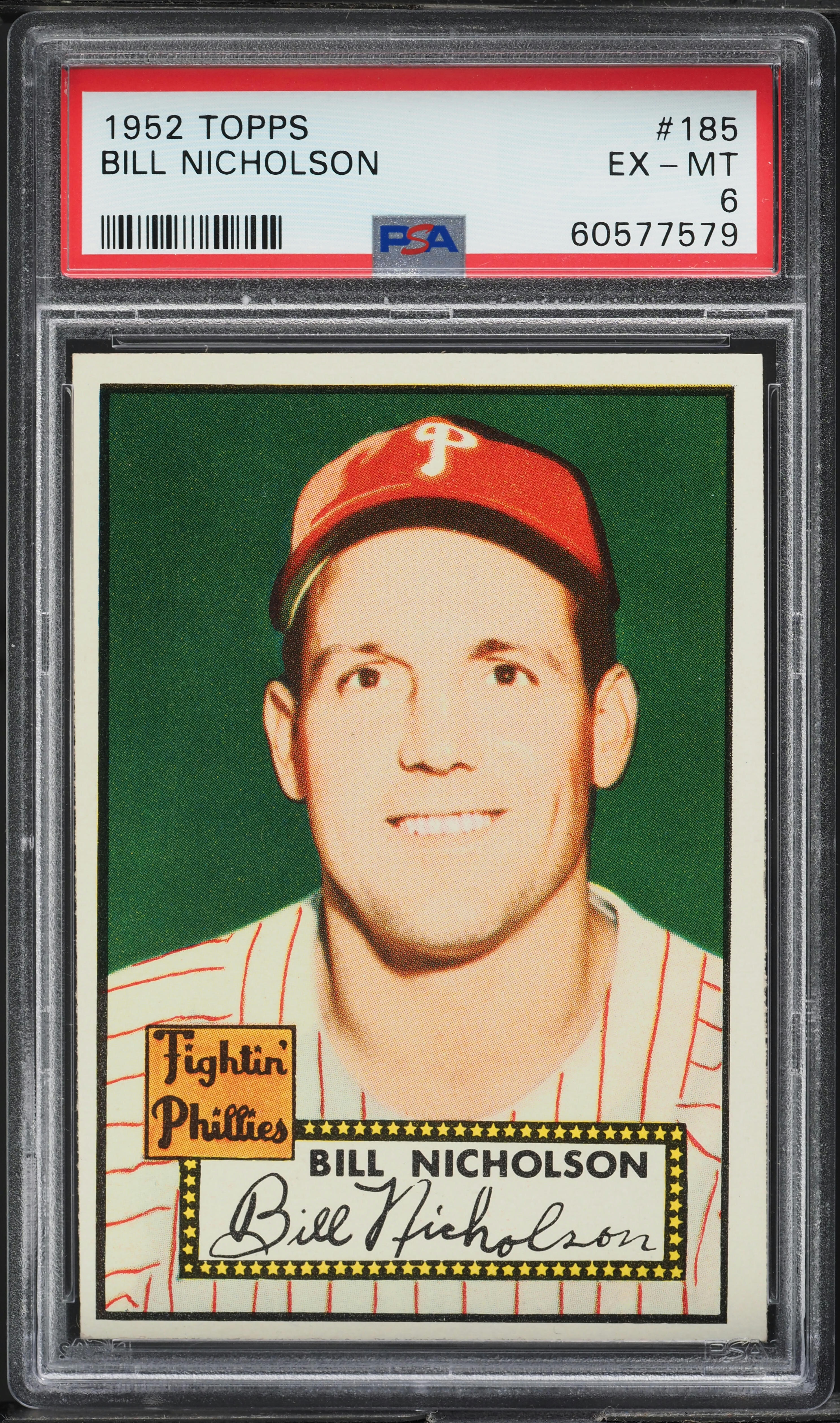1952 Topps Bill Nicholson #185 PSA 6 EXMT