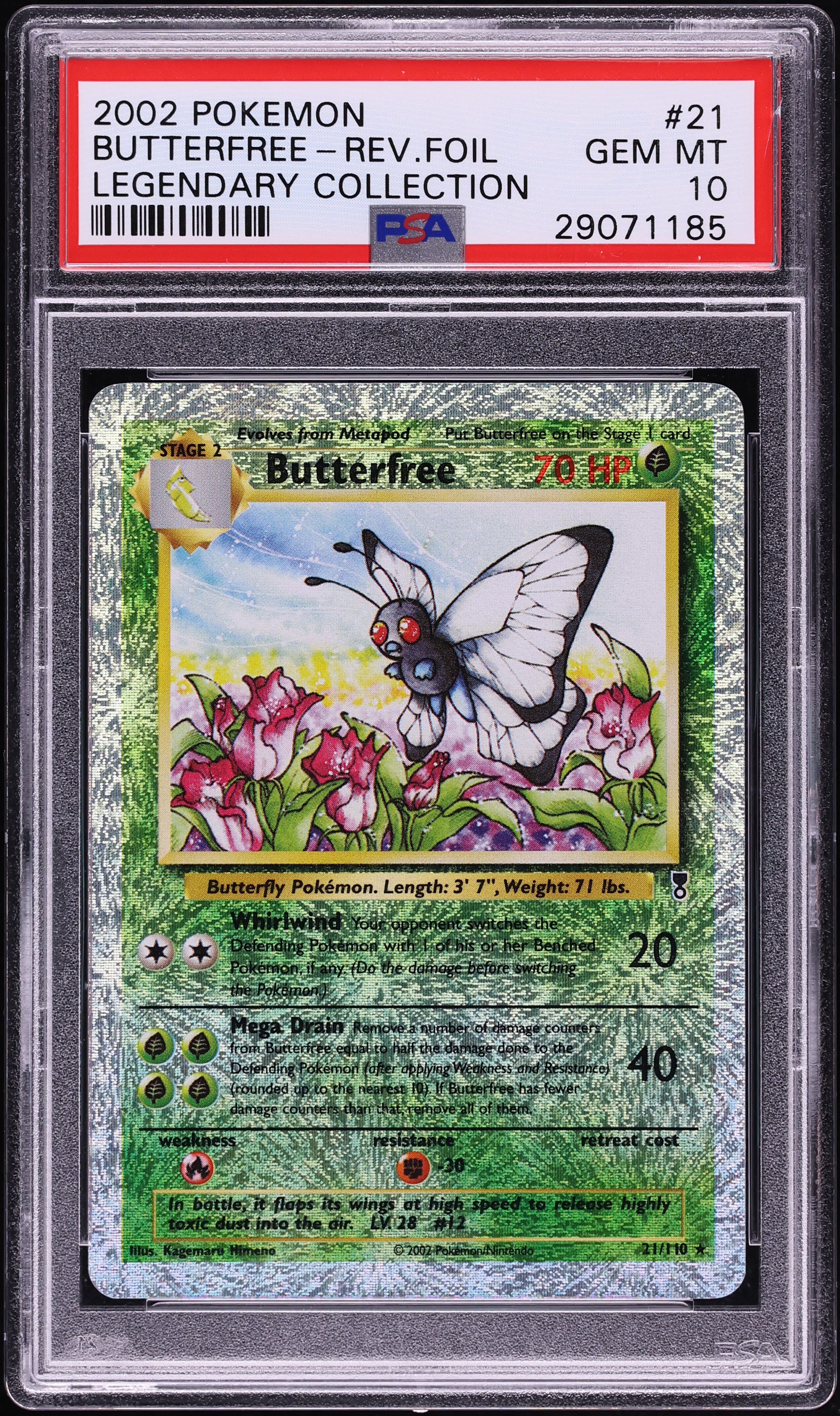 2002 Pokemon Legendary Collection Reverse Holo Butterfree #21 PSA 10 GEM MINT