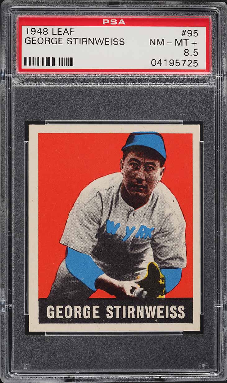1948 Leaf George "Snuffy" Stirnweiss ROOKIE #95 PSA 8.5 NM-MT+