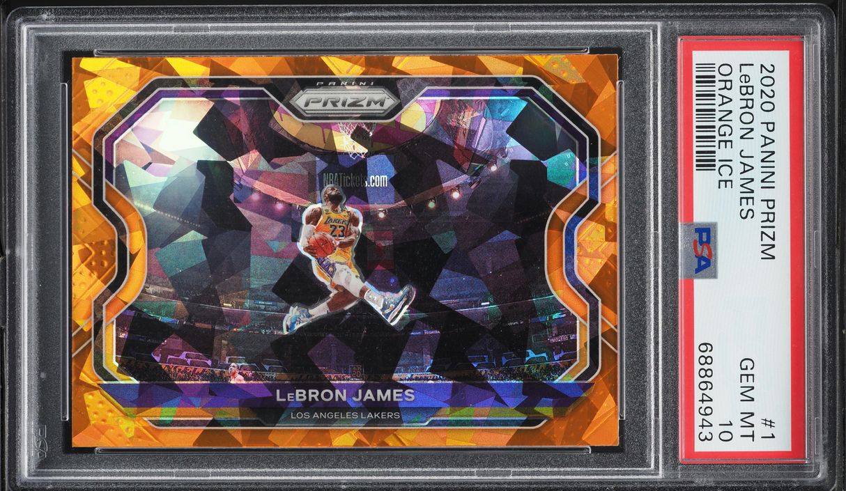 2020 Panini Prizm Orange Ice LeBron James #1 PSA 10 GEM MINT