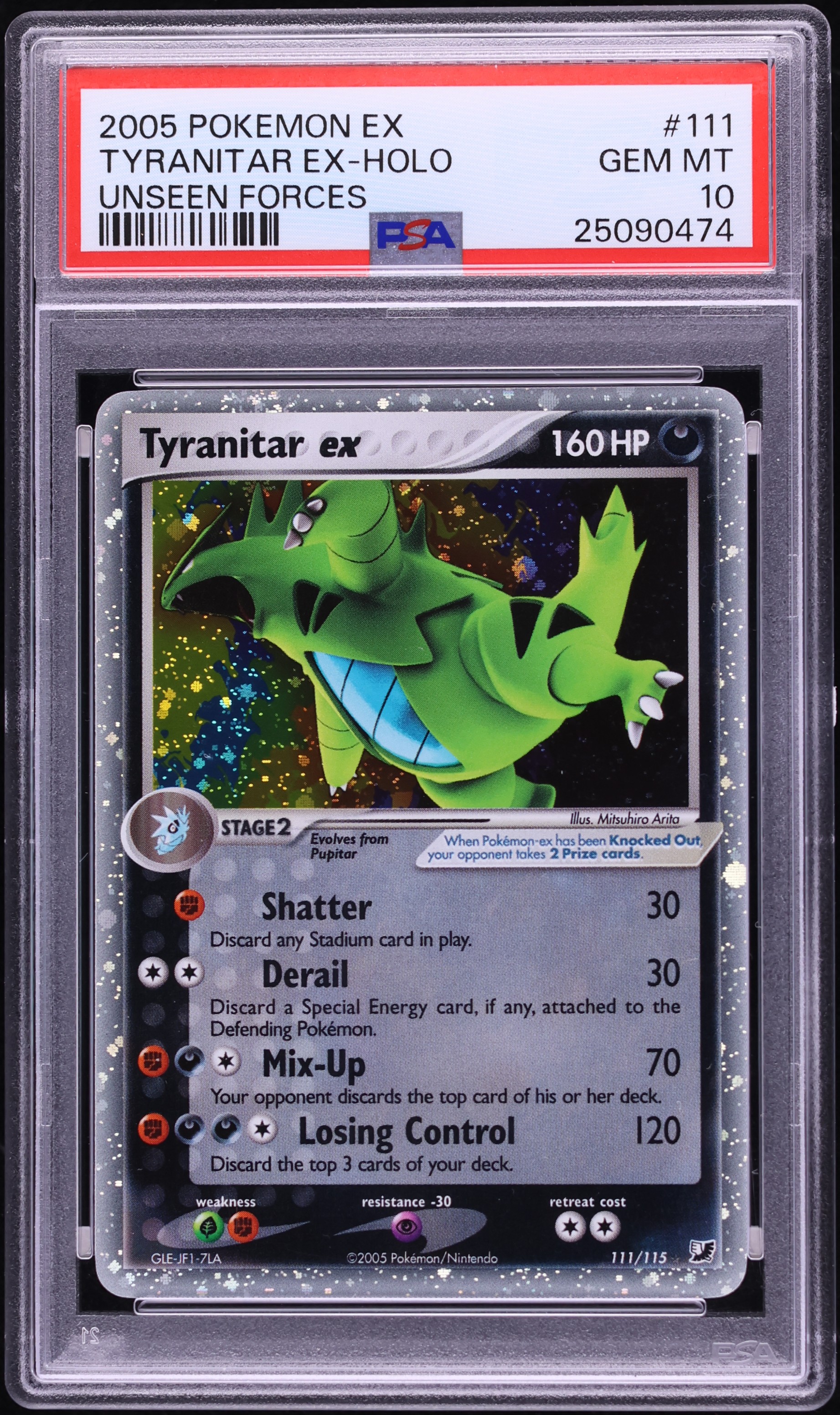 2005 Pokemon EX Unseen Forces Holo Tyranitar EX #111 PSA 10 GEM MINT