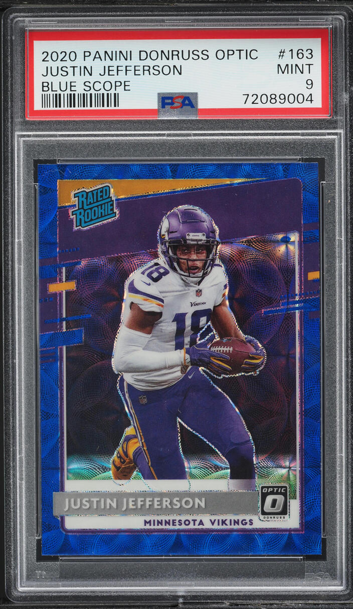 2020 Donruss Optic Blue Scope Justin Jefferson ROOKIE #163 PSA 9 MINT