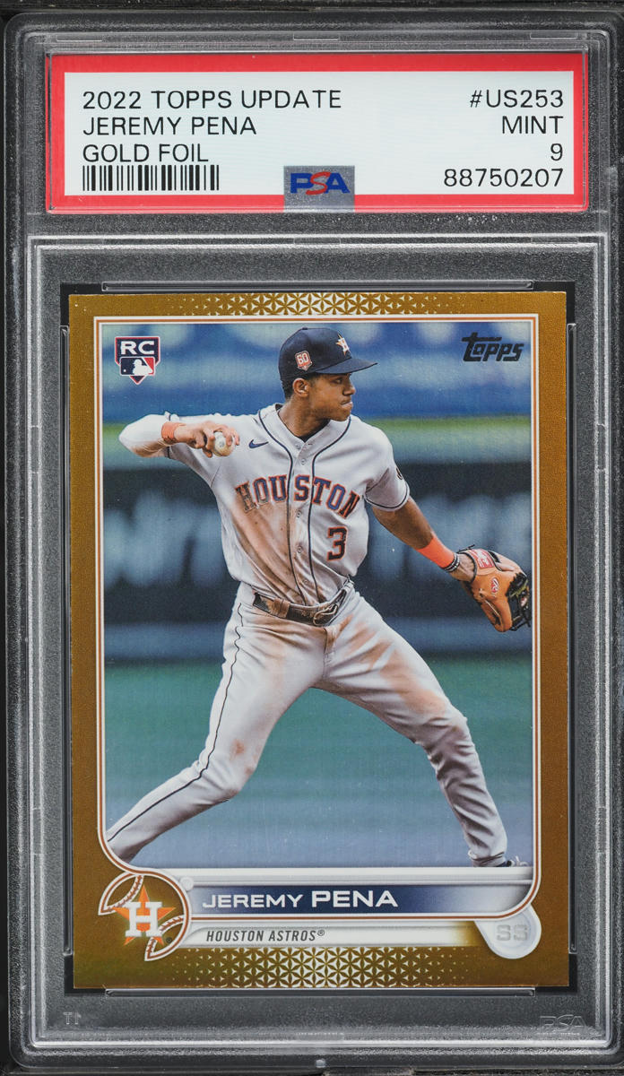 2022 Topps Update Gold Foil Jeremy Pena ROOKIE #US253 PSA 9 MINT