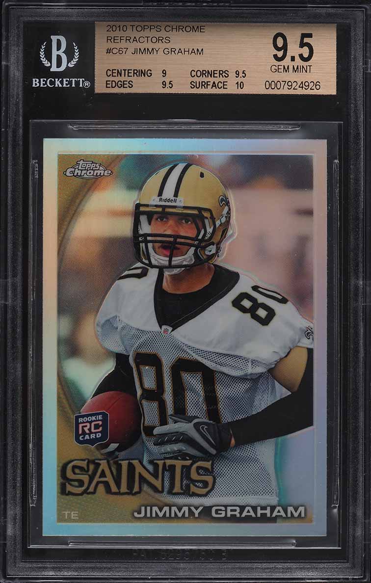 2010 Topps Chrome Refractor Jimmy Graham ROOKIE #C67 BGS 9.5 GEM MINT