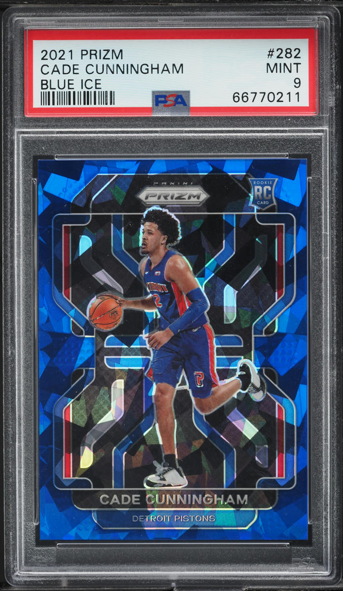 2021 Panini Prizm Blue Ice Cade Cunningham ROOKIE /125 #282 PSA 9 MINT