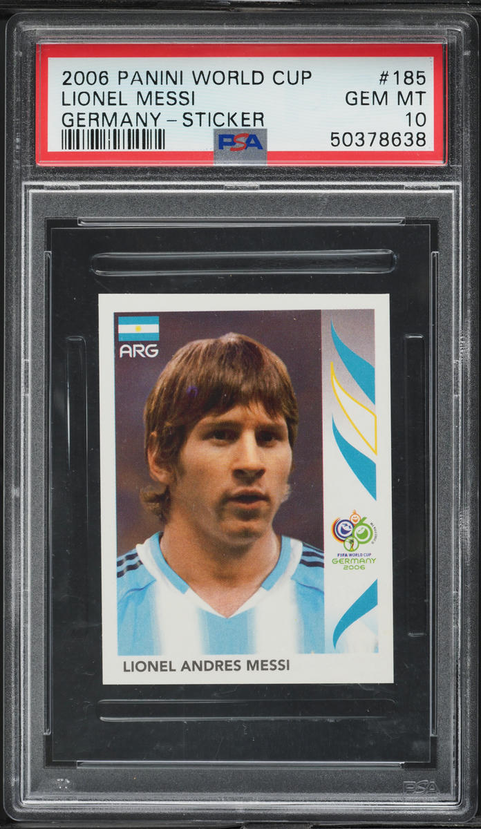2006 Panini World Cup Germany Sticker Lionel Messi #185 PSA 10 GEM MINT