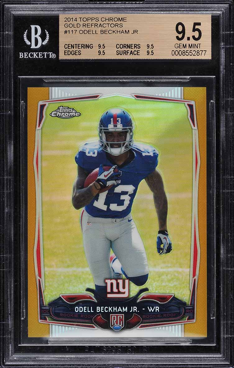 2014 Topps Chrome Gold Refractor Odell Beckham Jr. ROOKIE 1/50 #117 BGS 9.5